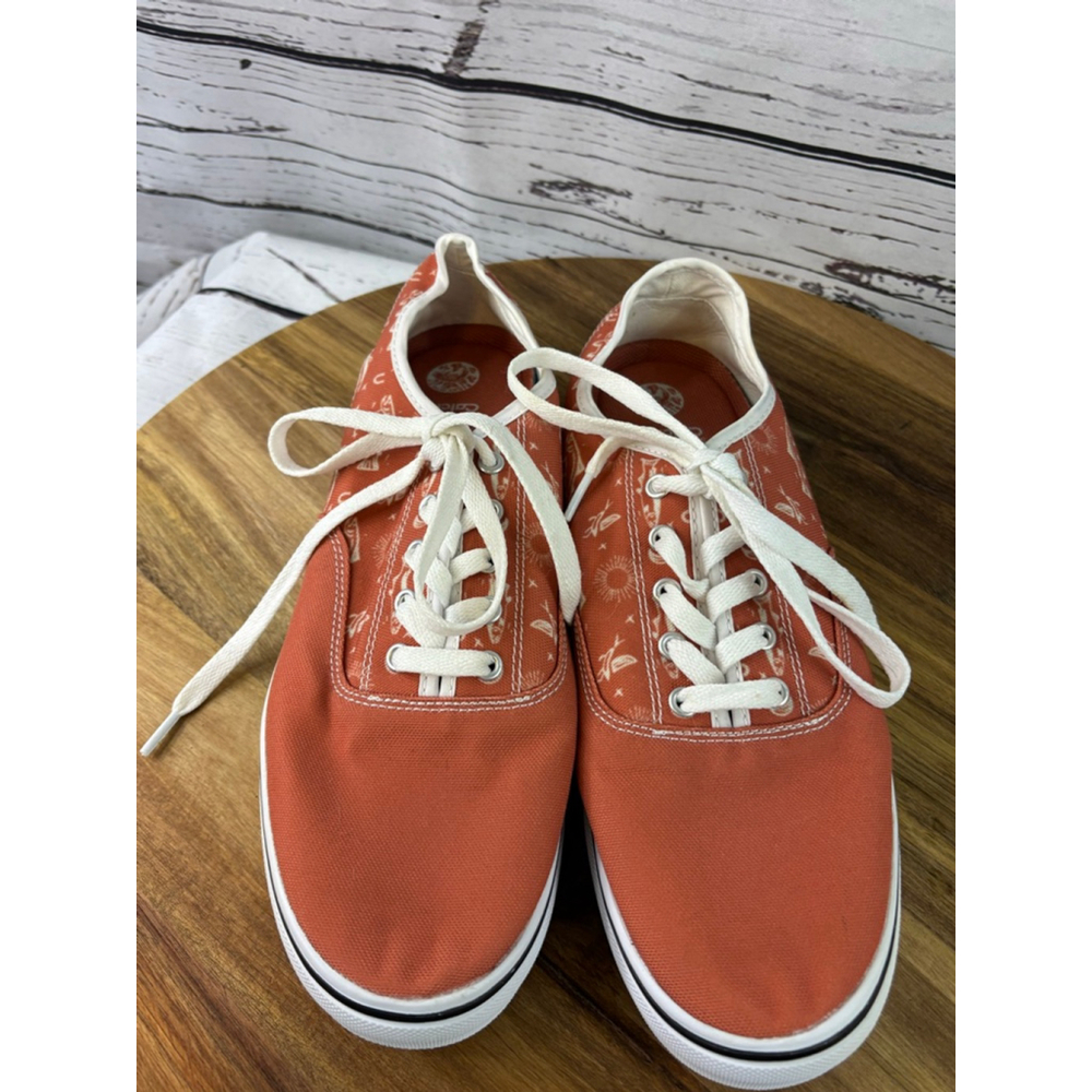 Women's Catchflo Orange & White Canvas Sneakers Size 9